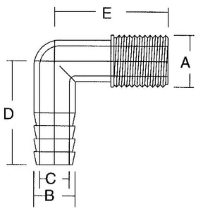 Forespar 901001 3/4-3/4  Male Elbow  Hecm 12 - LMC Shop