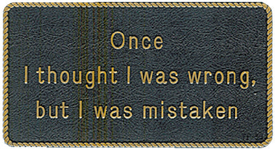 Bernard Engraving FP035 Once I Thought I Was Wrong But - LMC Shop