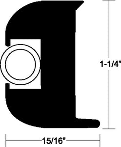 Taco Metals V11-3447BKA50-1 Black Vinyl Rub Rail 50' - LMC Shop