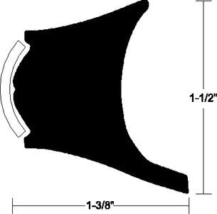 Taco Metals V21-1025WHC20D Rigid Rubrail 1-1/2inx20ft Whc - LMC Shop