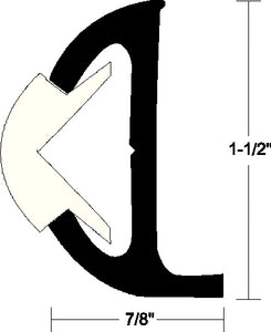 Taco Metals V21-9501WHC20D Rigid Vnl Rubrail 1-1/2x20 Wht - LMC Shop