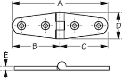 Sea-Dog Line 204390-1 Hinge Strap 3-7/8 Chr Brass - LMC Shop